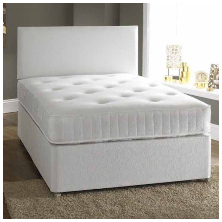 Jupiter Divan Fabric Bed Set with High Comfort Mattress