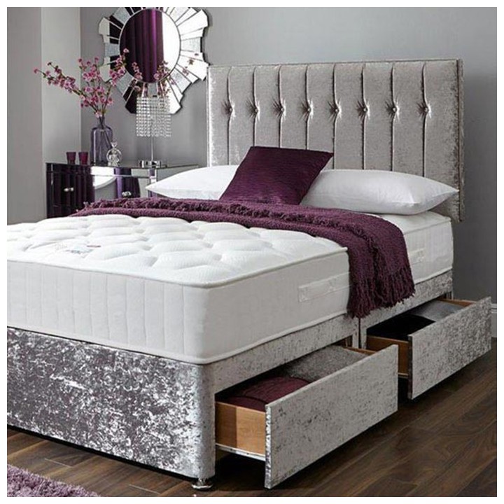 Portland Divan Bed with 1000 Pocket Springs Deep Mattress FREE Headboard