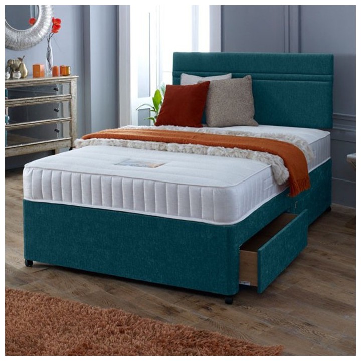 Amelia Divan Bed with Open Coil Memory Foam Mattress FREE HEADBOARD