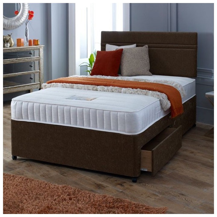 Amelia Divan Bed with Open Coil Memory Foam Mattress FREE HEADBOARD