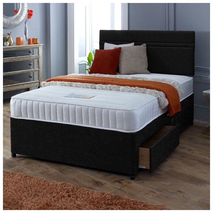 Amelia Divan Bed with Open Coil Memory Foam Mattress FREE HEADBOARD