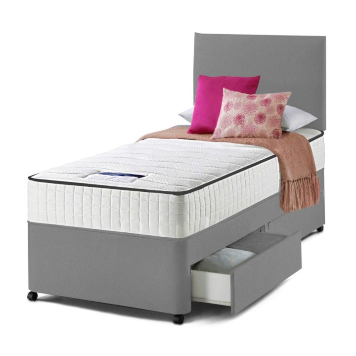 Single Divan Bed With Mattress, Storage & Headboard