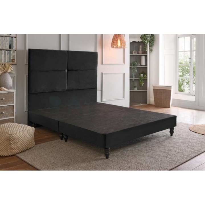 Sierra Plush Velvet Floating Divan Base and Headboard