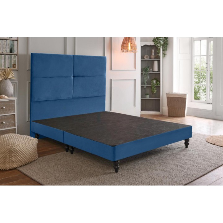 Sierra Plush Velvet Floating Divan Base and Headboard