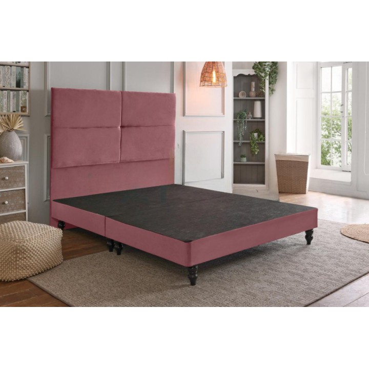 Sierra Plush Velvet Floating Divan Base and Headboard
