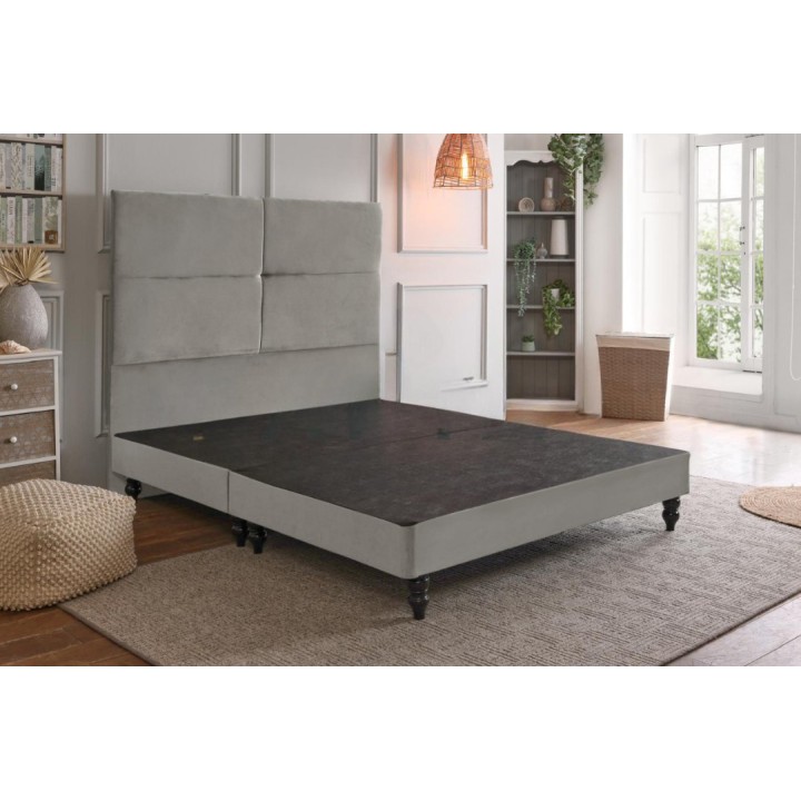 Sierra Plush Velvet Floating Divan Base and Headboard