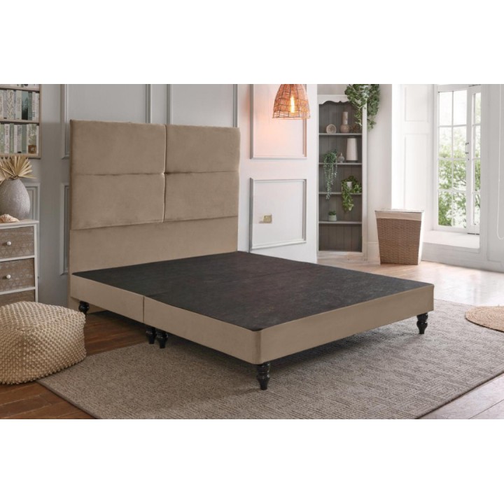 Sierra Plush Velvet Floating Divan Base and Headboard