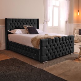 California Winged Bedframe with Optional Mattress and Storage