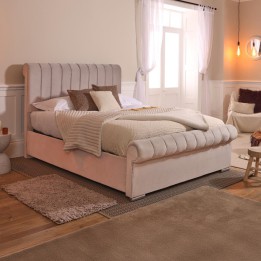 Marseilles Sleigh Bedframe with Optional Mattress and Storage