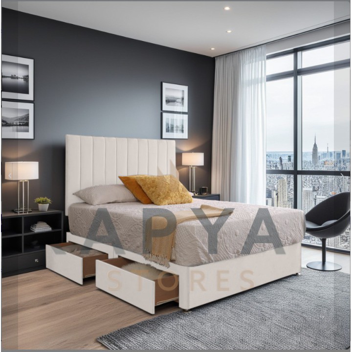 Casablanca Dreams Plush Velvet Divan Bed Set with Orthopaedic Mattress & Optional Storage Drawers