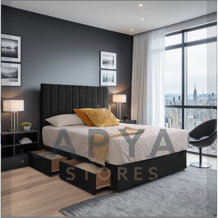 Casablanca Dreams Plush Velvet Divan Bed Set with Orthopaedic Mattress & Optional Storage Drawers