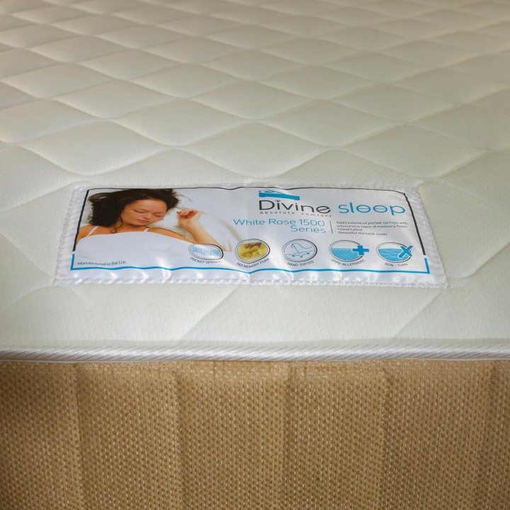 Divine Sleep White Rose Memory Pocket Divan Bed