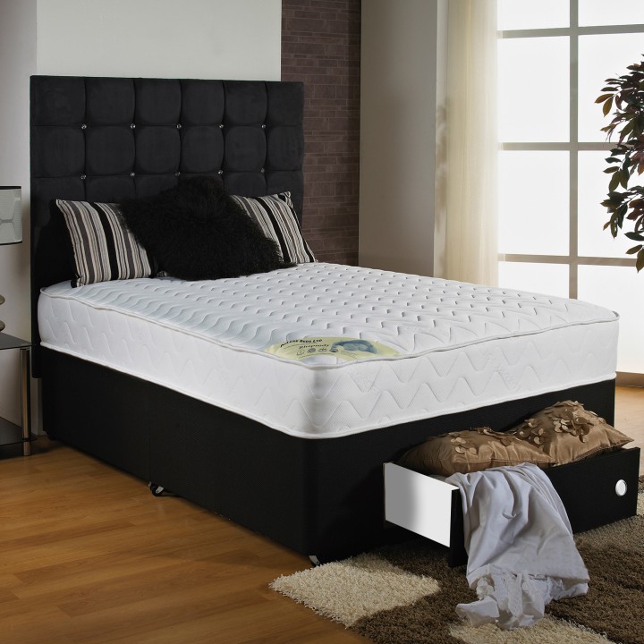 Hf4you Micro Quilted Soft Touch Black Divan Bed