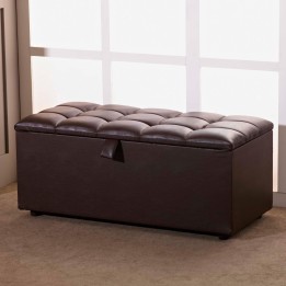 Hf4you Faux Leather Diamante Ottoman Storage