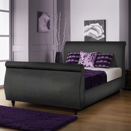 Hf4you Limcho Chenille Fabric Sleigh Bed