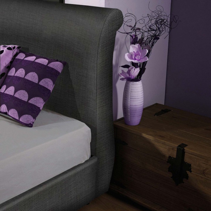 Hf4you Limcho Chenille Fabric Sleigh Bed