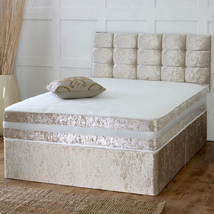 Hf4you 24" Cube 1000 Pocket Memory Crushed Velvet Divan Bed