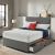 Hf4you Grey Suede Memory Bed with FREE Headboard